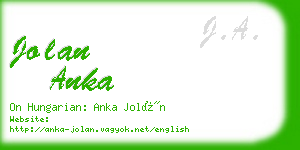 jolan anka business card